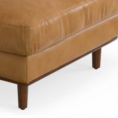 Morrison MCM Genuine Leather Sectional Chaise Sofa 102" – Modern Leather Chaise Sectional (2 Colors) close-up