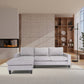 Modern Gray Fabric Left-Facing Chaise Sofa Sectional 115'