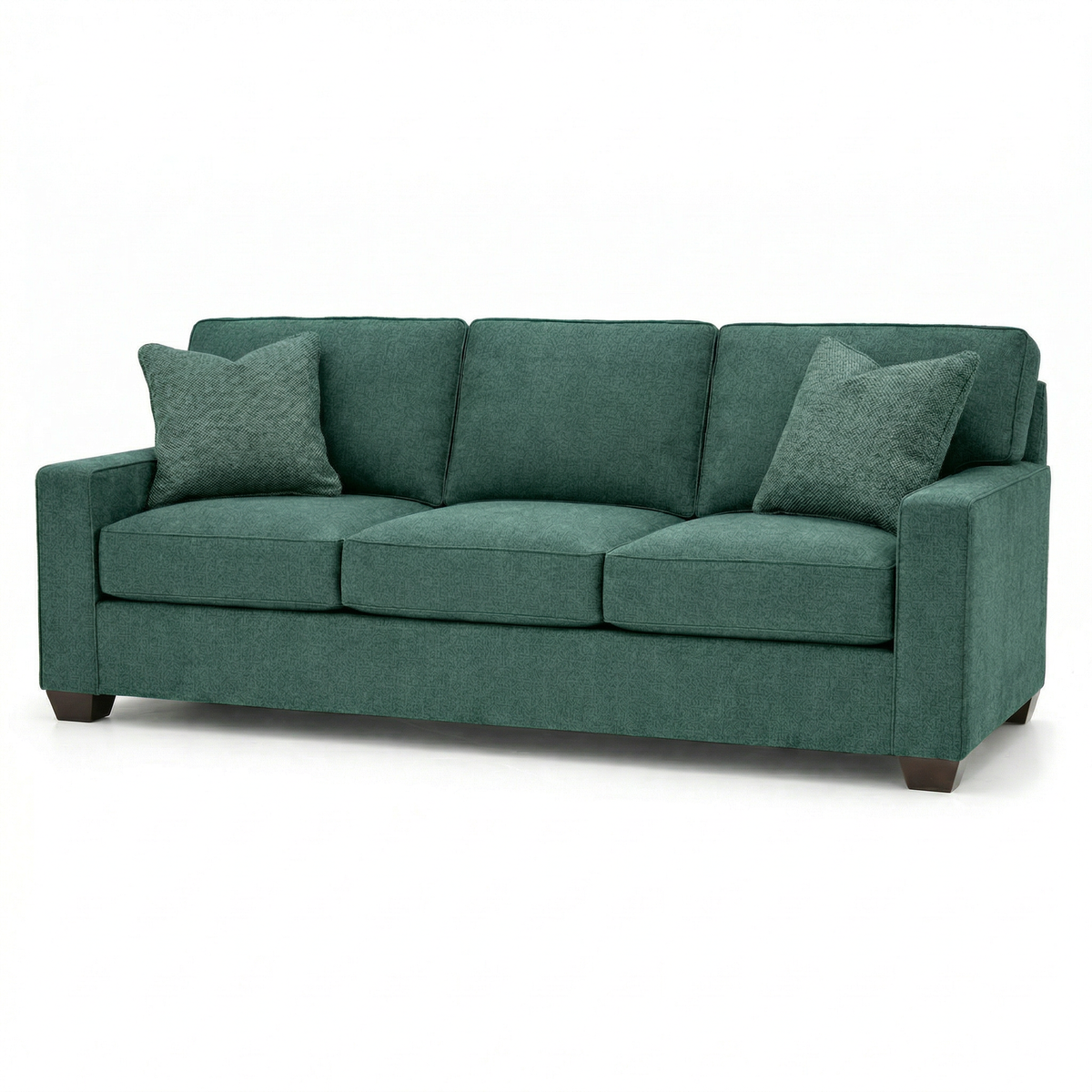 Clifford 2-Arm Sofa – Handcrafted in the USA, Custom Fabric Options - Velvet Antique Kelly Green - Velvet (9)