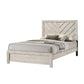 Yves Chevron Wood Bed in Full / Beige Gray & White