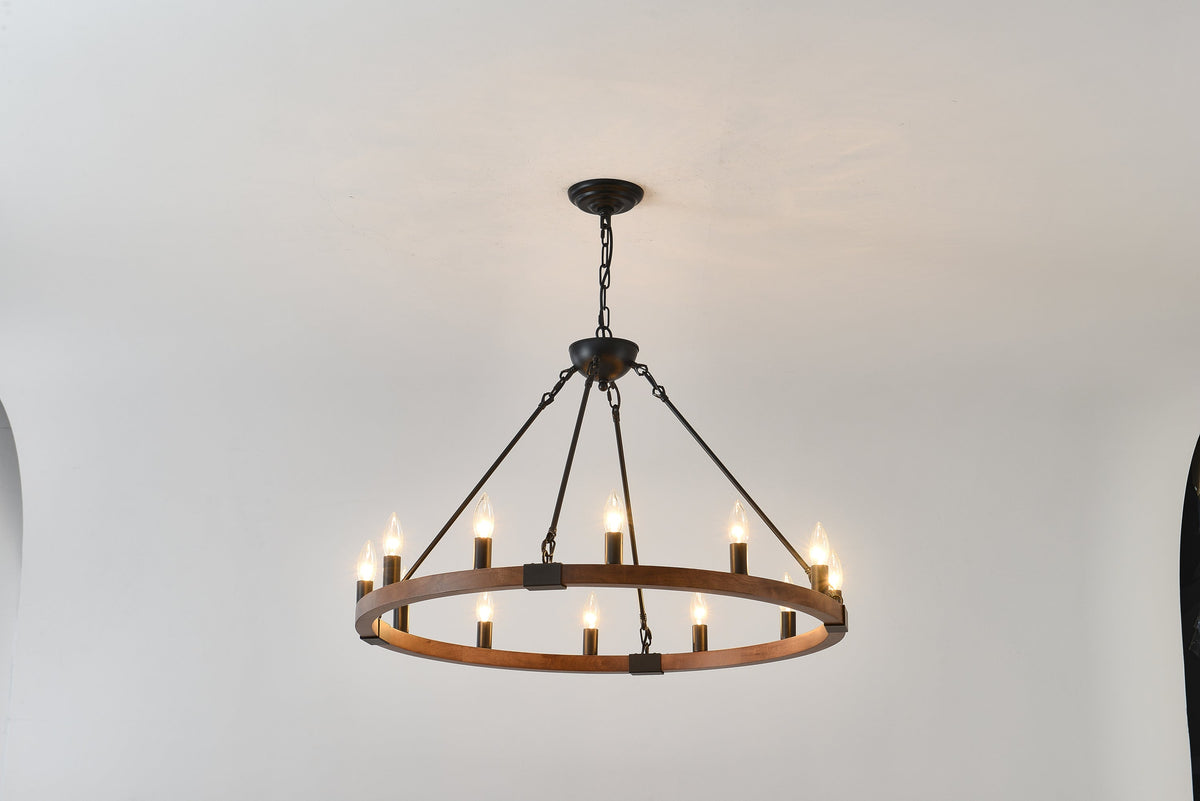 Vero Wagon Wheel Chandelier