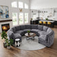 Harlan Curved Modular Sectional Sofa – Chenille, Solid Wood Frame, 4 Colors - Dark Gray (1)
