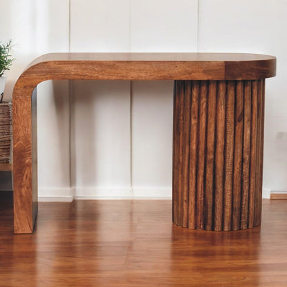 Zephyrine Brown Solid Wood Accent Table