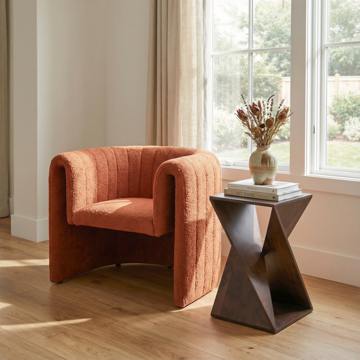 Viana Accent Chair in Burnt Orange