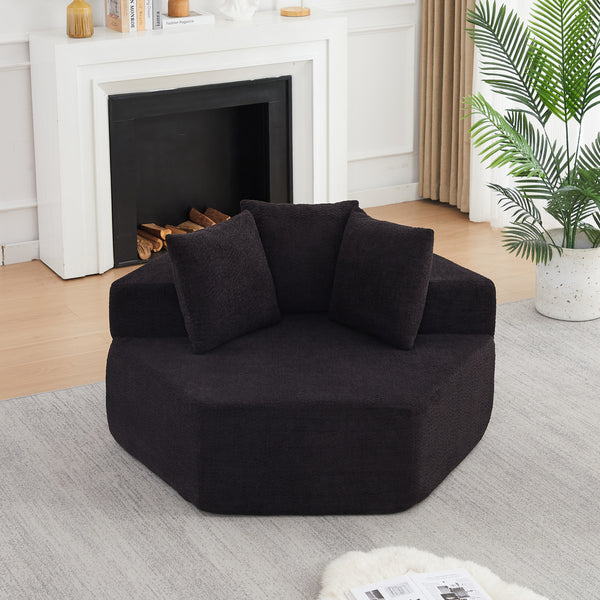 Birchwood Chenille Hexagonal Lounge Chair – 54