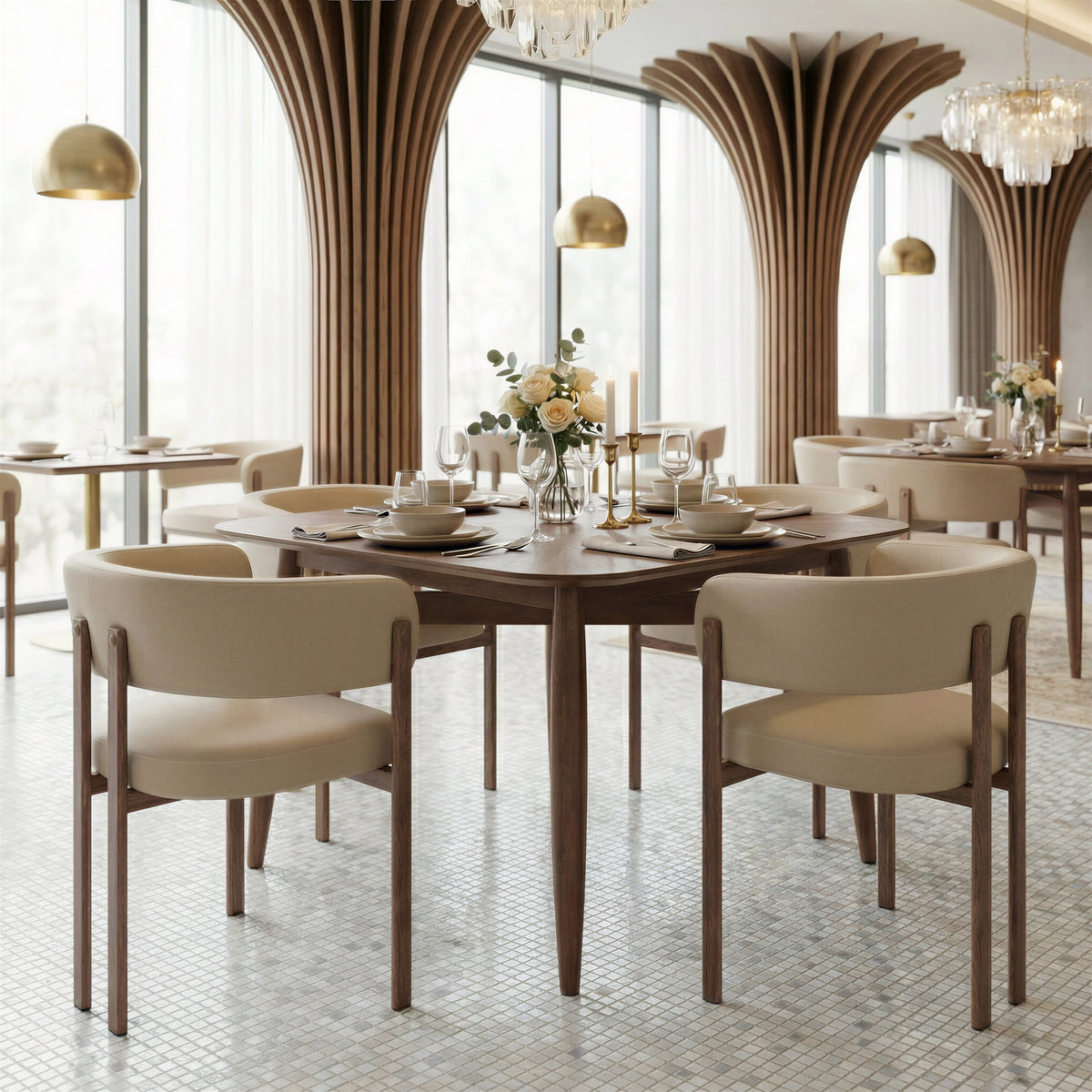 Silea Espresso Square Dining Table