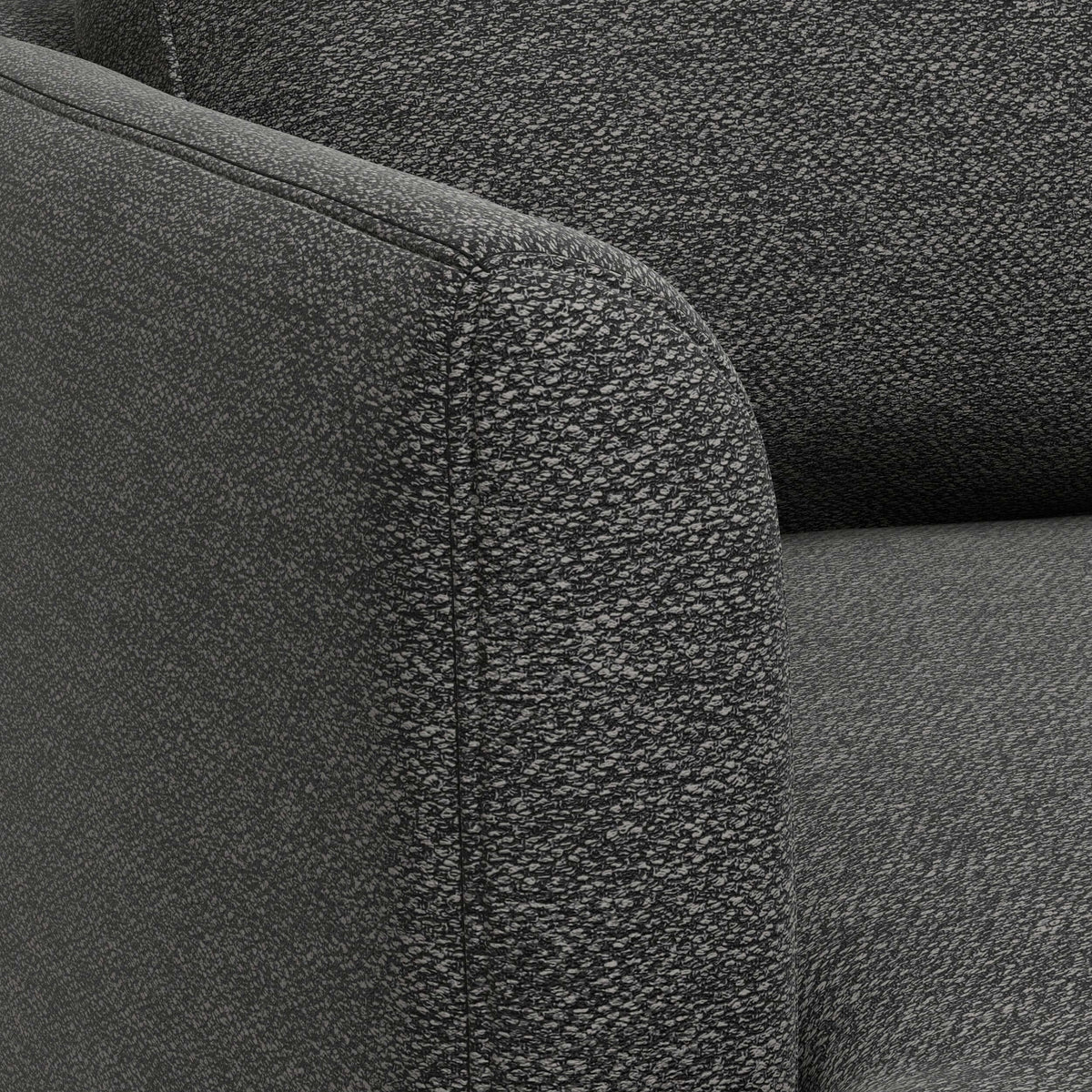 Livingston MCM Styled Fabric Sofa Loveseat, Charcoal Gray 76" - Revel Sofa 
