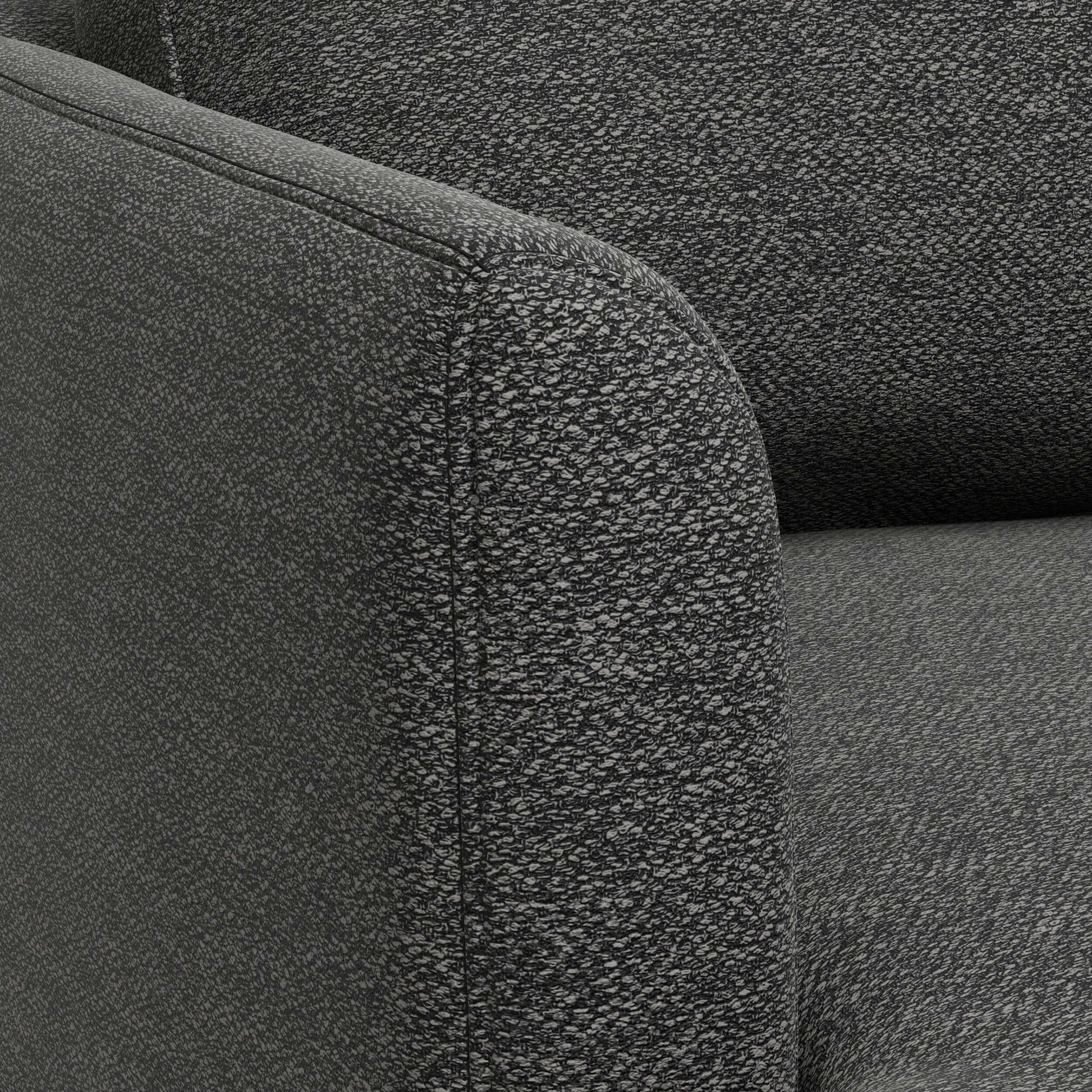 Livingston MCM Styled Fabric Sofa Loveseat, Charcoal Gray 76" - Revel Sofa 