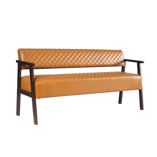Belden Diamond-Quilted Faux Leather Bench