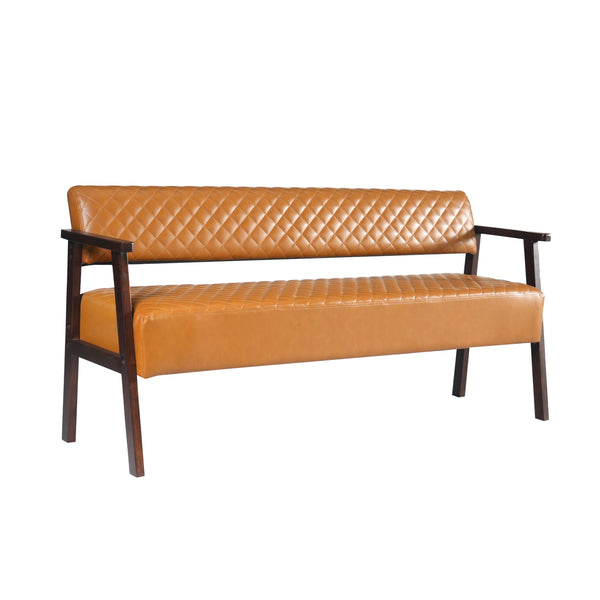 Belden Diamond-Quilted Faux Leather Bench