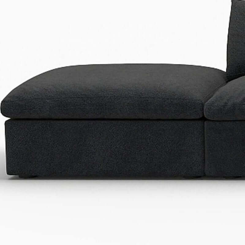 160" Linen Blend Modular Sofa With Storage Ottomans | Modern Sectional