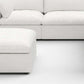 White Linen Blend Modular L Shaped Six Piece Corner Sectional with plush cushions and elegant design.