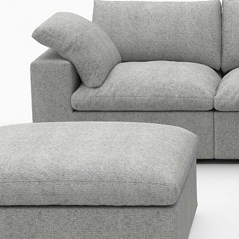 120" Linen Blend Modular L-Shaped 6-Piece Sectional with Ottoman & Storage | Reversible Corner Sectional