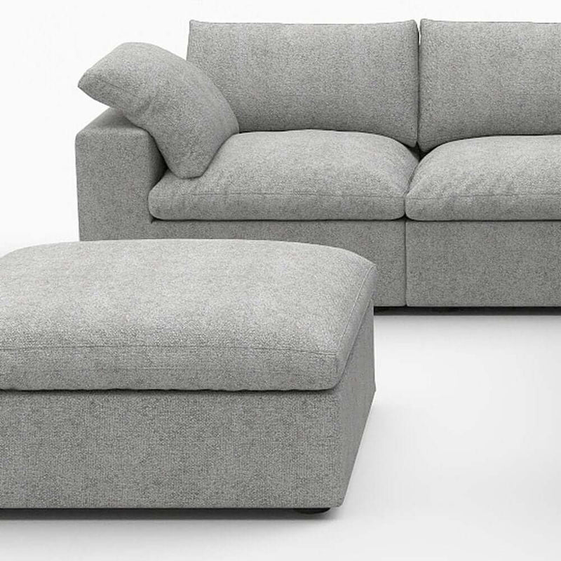 120" Linen Blend Modular L-Shaped 6-Piece Sectional with Ottoman & Storage | Reversible Corner Sectional
