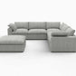 120" Linen Blend Modular L-Shaped 6-Piece Sectional with Ottoman & Storage | Reversible Corner Sectional