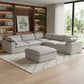 120" Linen Blend Modular L-Shaped 6-Piece Sectional with Ottoman & Storage | Reversible Corner Sectional