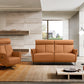 73" Camel Leather Power Reclining Loveseat with USB Port – Modern Leather Sofa