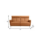 73" Camel Leather Power Reclining Loveseat with USB Port – Modern Leather Sofa