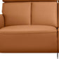 73" Camel Leather Power Reclining Loveseat with USB Port – Modern Leather Sofa