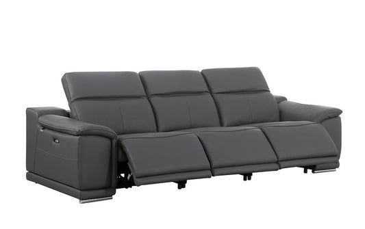 107" Italian Leather Power Reclining USB Sofa | Modern Luxury Couch