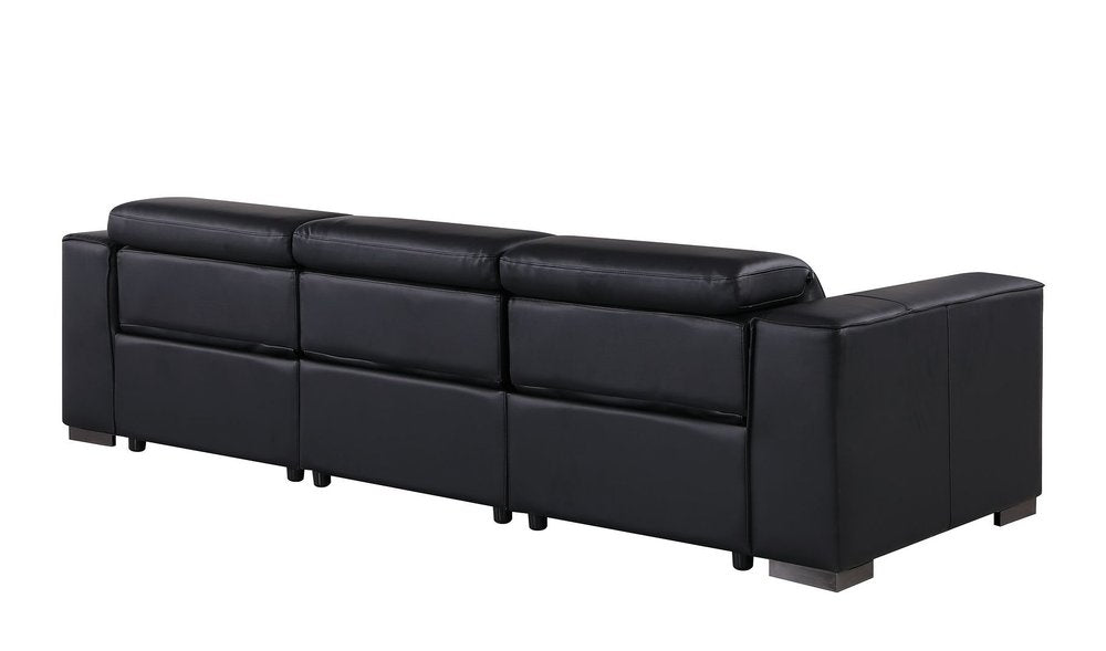110" Top Grain Leather Power Reclining Sofa with USB Ports (3 Colors)
