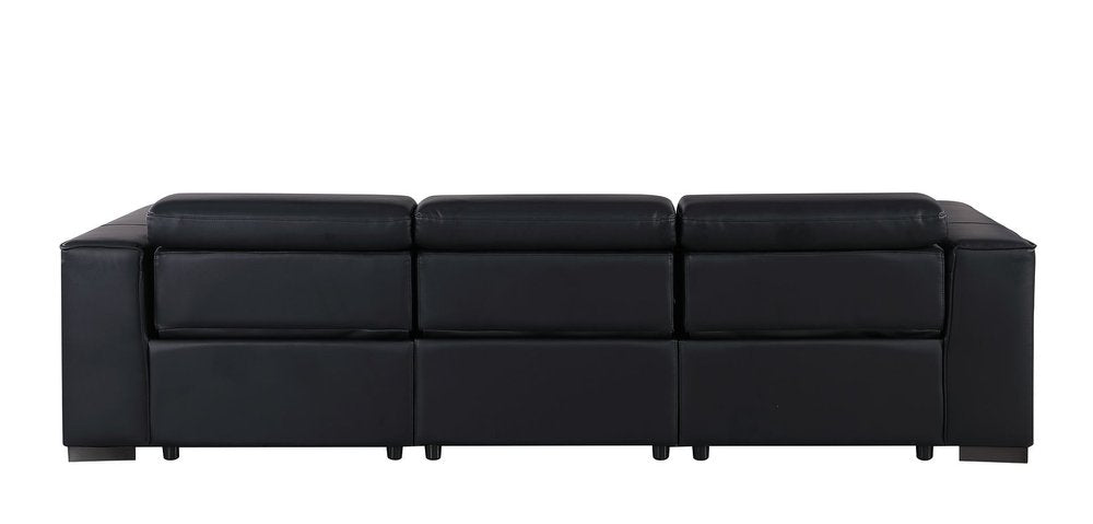 110" Top Grain Leather Power Reclining Sofa with USB Ports (3 Colors)