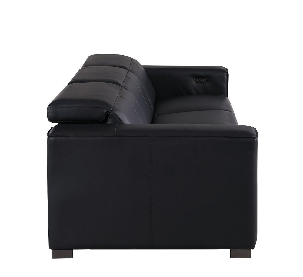 110" Top Grain Leather Power Reclining Sofa with USB Ports (3 Colors)
