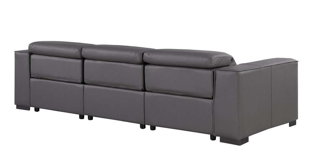 110" Top Grain Leather Power Reclining Sofa with USB Ports (3 Colors)