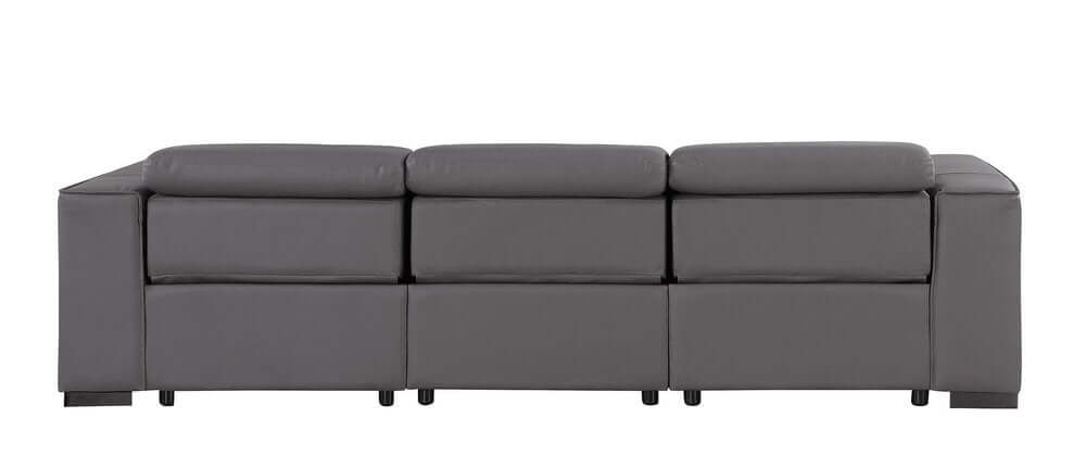 110" Top Grain Leather Power Reclining Sofa with USB Ports (3 Colors)