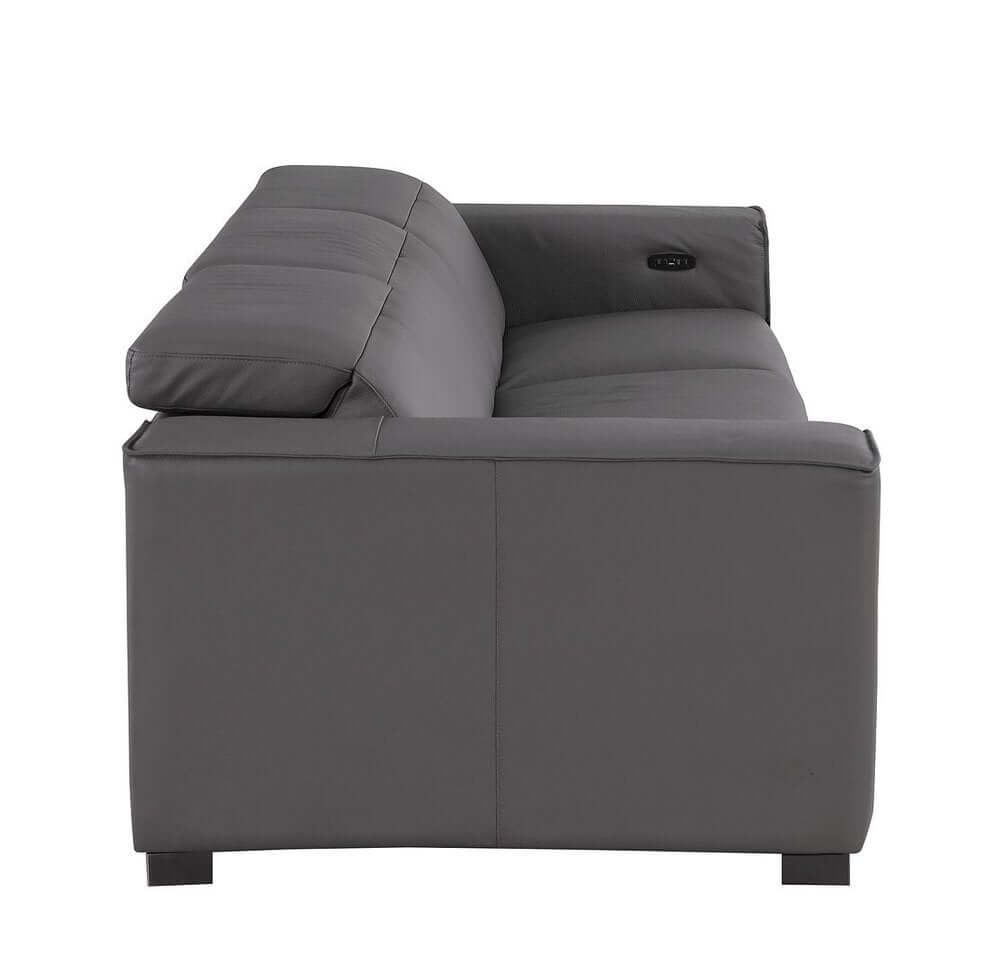 110" Top Grain Leather Power Reclining Sofa with USB Ports (3 Colors)