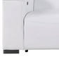 110" Top Grain Leather Power Reclining Sofa with USB Ports (3 Colors) - close-up of light gray leather upholstery.