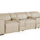 130" Top Grain Leather Power Reclining Sofa with USB & Storage | Modern Oversized Recliner