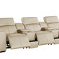 130" Top Grain Leather Power Reclining Sofa with USB & Storage | Modern Oversized Recliner