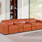 130" Black Top Grain Leather Reclining Metal USB Sofa in an elegant orange color with reclining features and built-in USB.