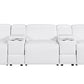 130" Black Top Grain Leather Reclining Metal USB Sofa in white, showcasing modern design and comfort features.