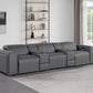 130" Black Top Grain Leather Reclining Metal USB Sofa with elegant design and plush seating in a modern living room.