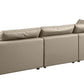 122" Beige Top Grain Leather Reclining Solid Wood Sofa with stylish cushions and sleek design.
