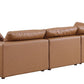 122" Beige Top Grain Leather Reclining Solid Wood Sofa with plush cushions and elegant design.