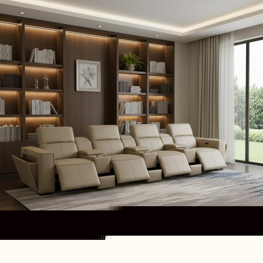 170" Top Grain Leather Power Reclining USB Sofa with Storage Arms (3 Colors)