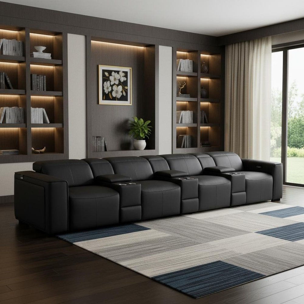 170" Top Grain Leather Power Reclining USB Sofa with Storage Arms (3 Colors)