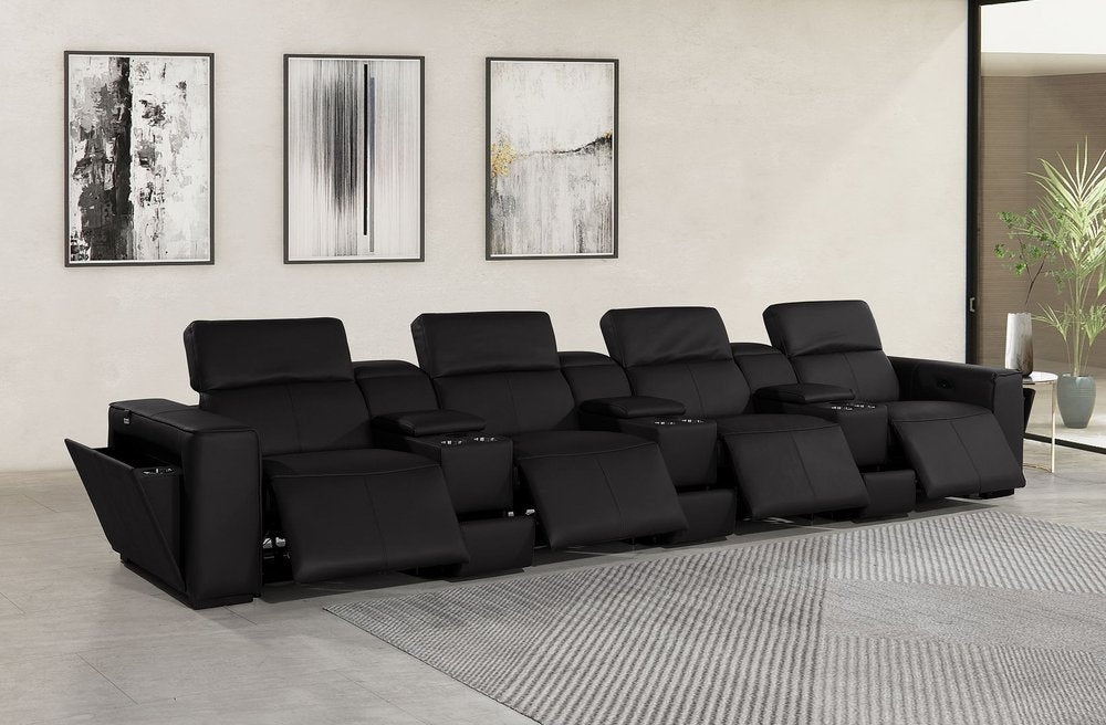 170" Top Grain Leather Power Reclining USB Sofa with Storage Arms (3 Colors)