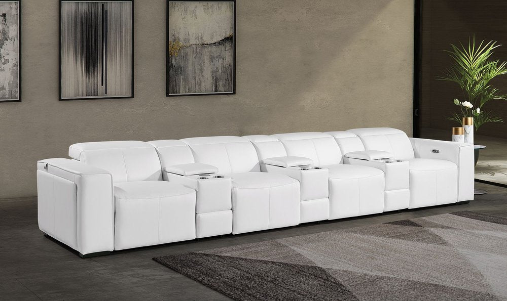 170" Top Grain Leather Power Reclining USB Sofa with Storage Arms (3 Colors)