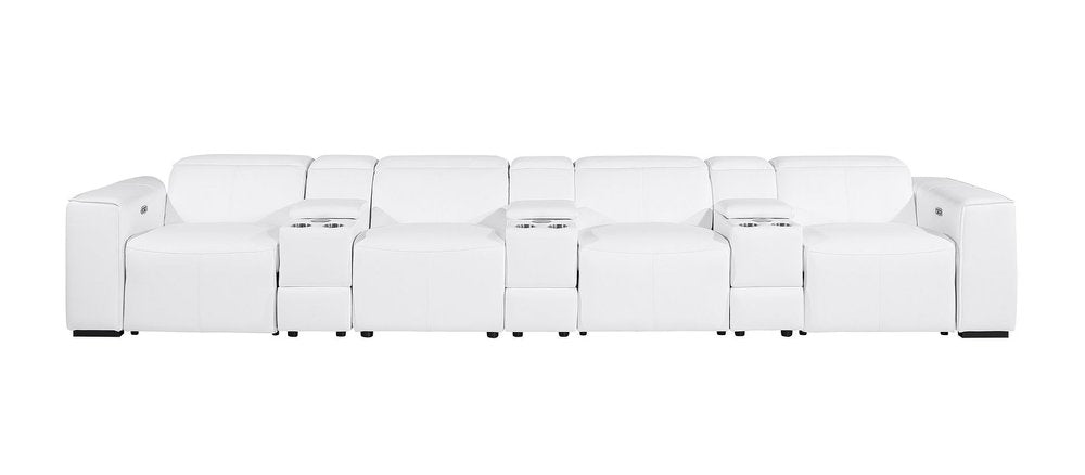 170" Top Grain Leather Power Reclining USB Sofa with Storage Arms (3 Colors)