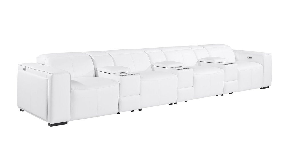 170" Top Grain Leather Power Reclining USB Sofa with Storage Arms (3 Colors)