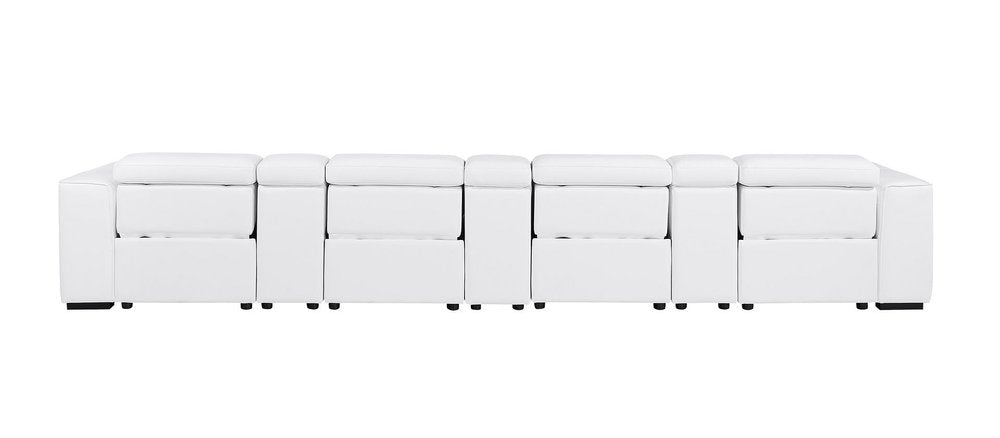 170" Top Grain Leather Power Reclining USB Sofa with Storage Arms (3 Colors)