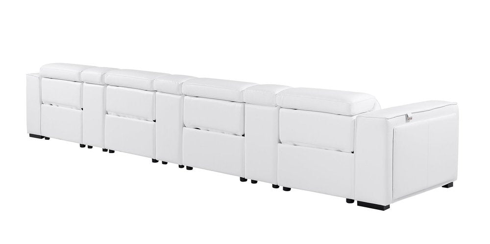 170" Top Grain Leather Power Reclining USB Sofa with Storage Arms (3 Colors)