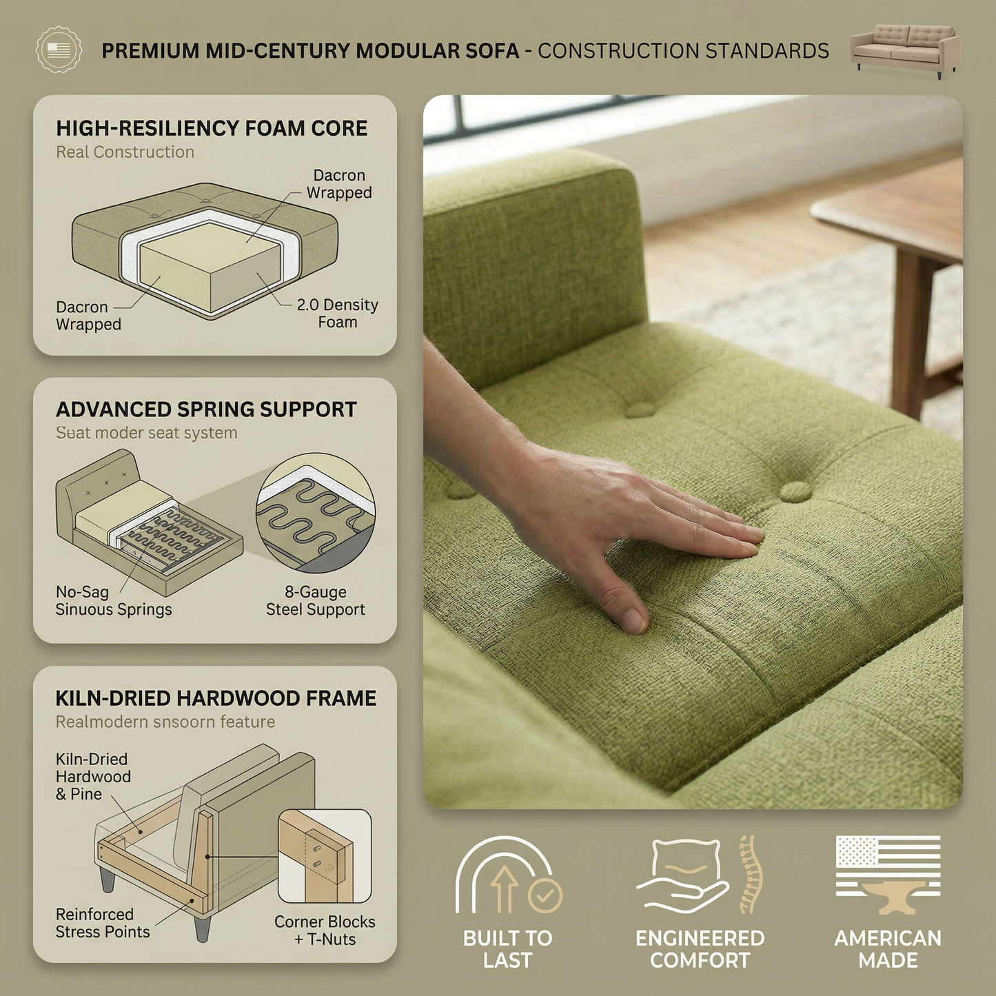 Talmadge Velvet Sofa – 92" Classic American Sofa - Notion Appletini - Fabric (13)