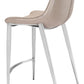 Magnus Counter Stool (Set of 2) in Brown & Silver