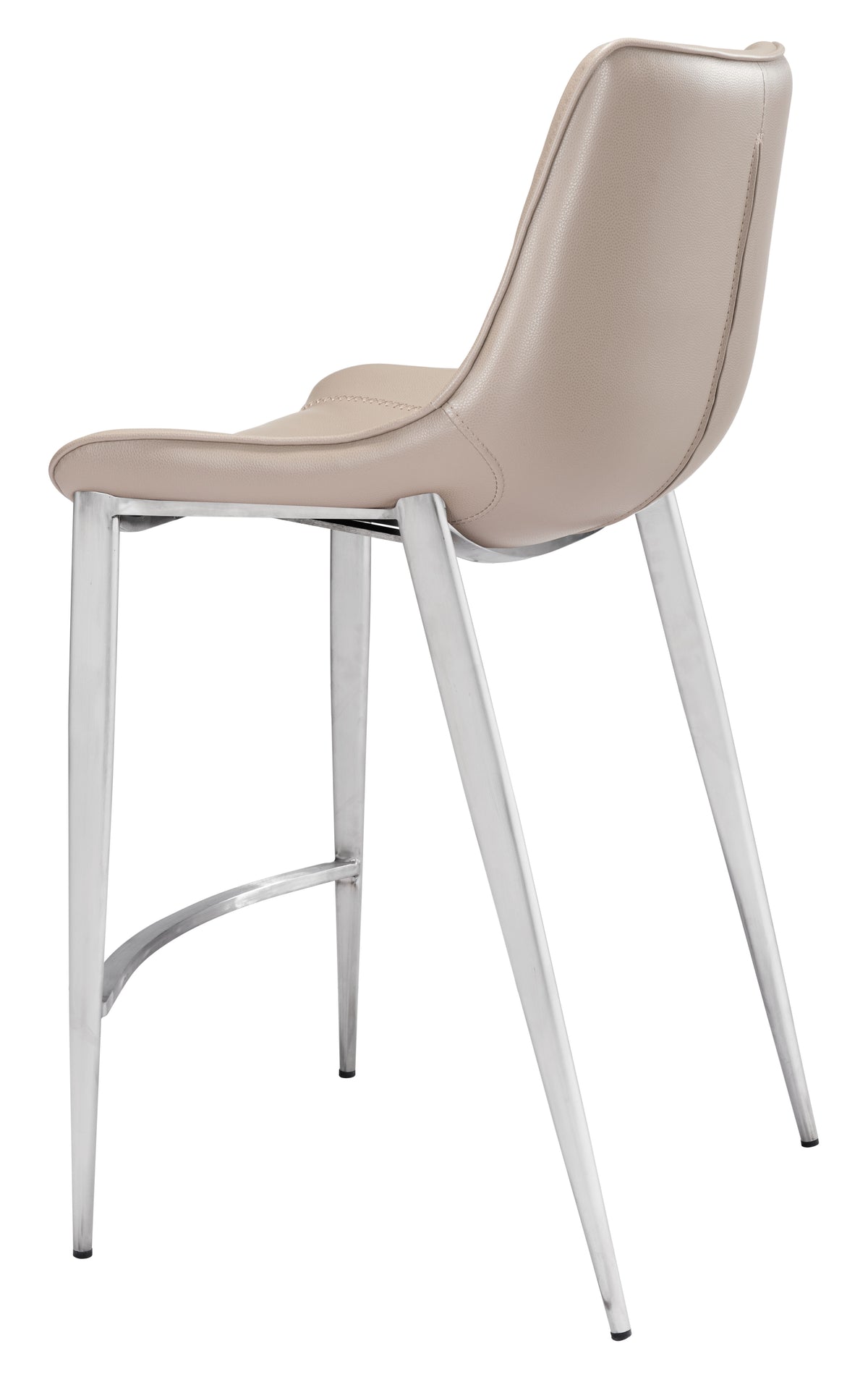 Magnus Counter Stool (Set of 2) in Brown & Silver