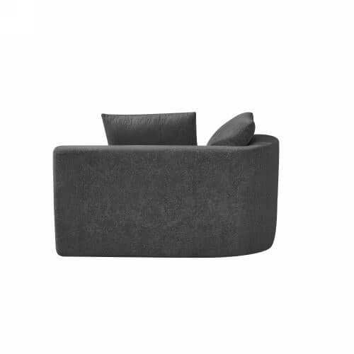 Modern Low Profile Modular Curved Foam Sofa 116' in dark gray with contemporary curved design and plush cushions.